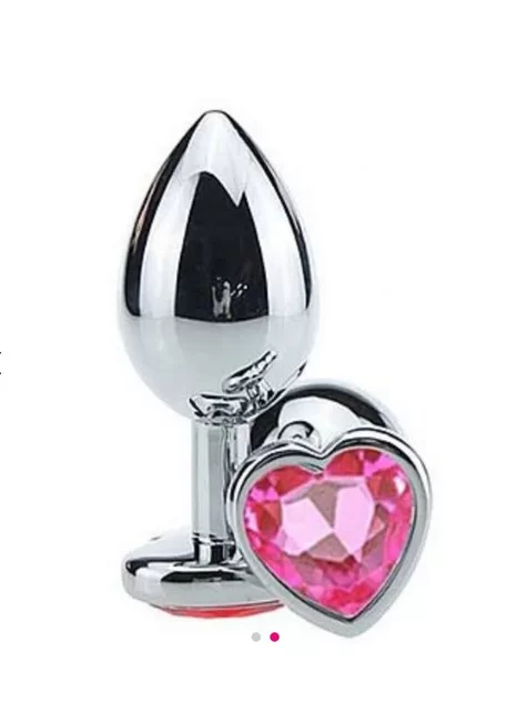 PLUG ANAL COM JOIA de coração tamanho – p (5848) rosa